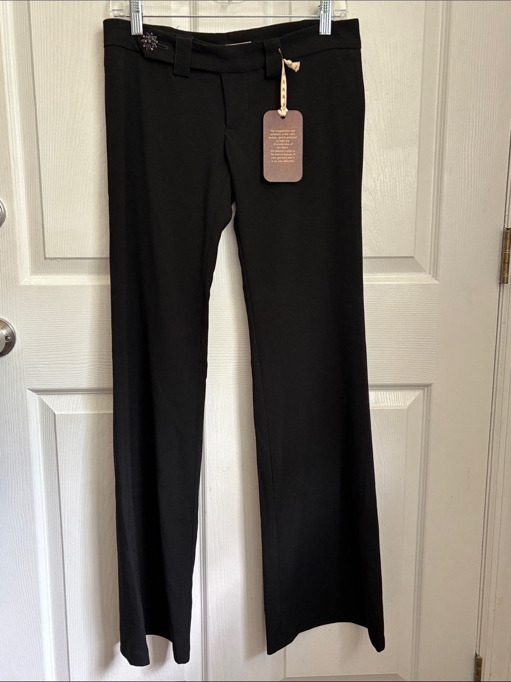 NEW RARE Y2K Frankie B Low Rise Wide Leg Black Dress Trousers Size 6 NWT 7” rise